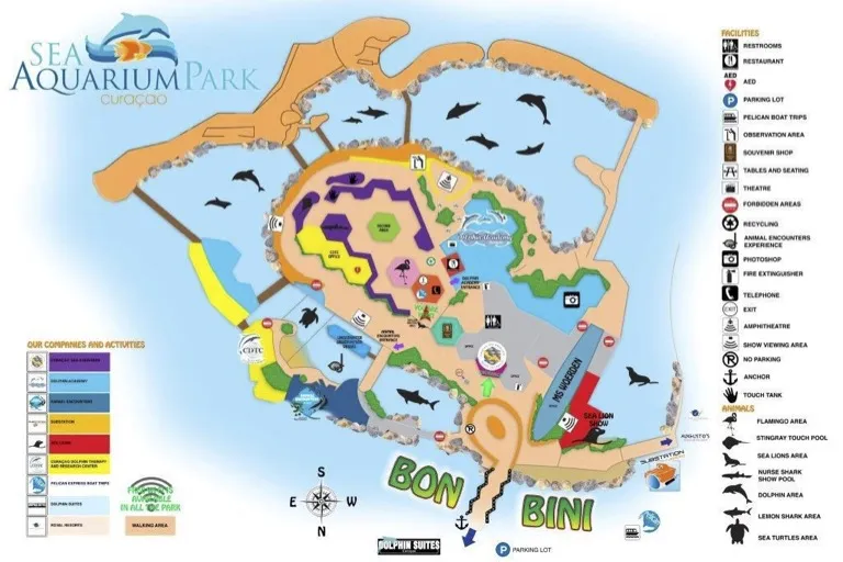 curacao sea aquarium map