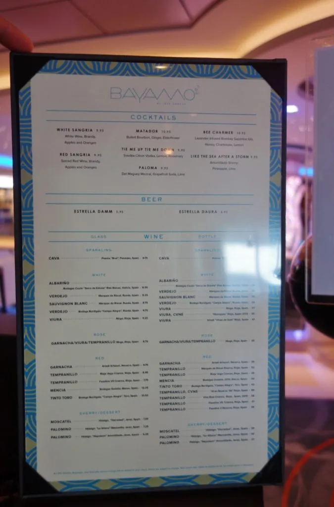 Norwegian Escape Menus