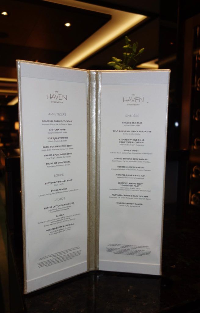 Haven menu