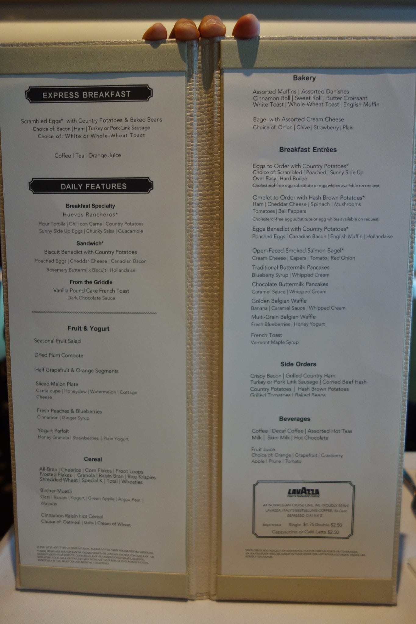 Norwegian Escape Menus Eatsleepcruise Com