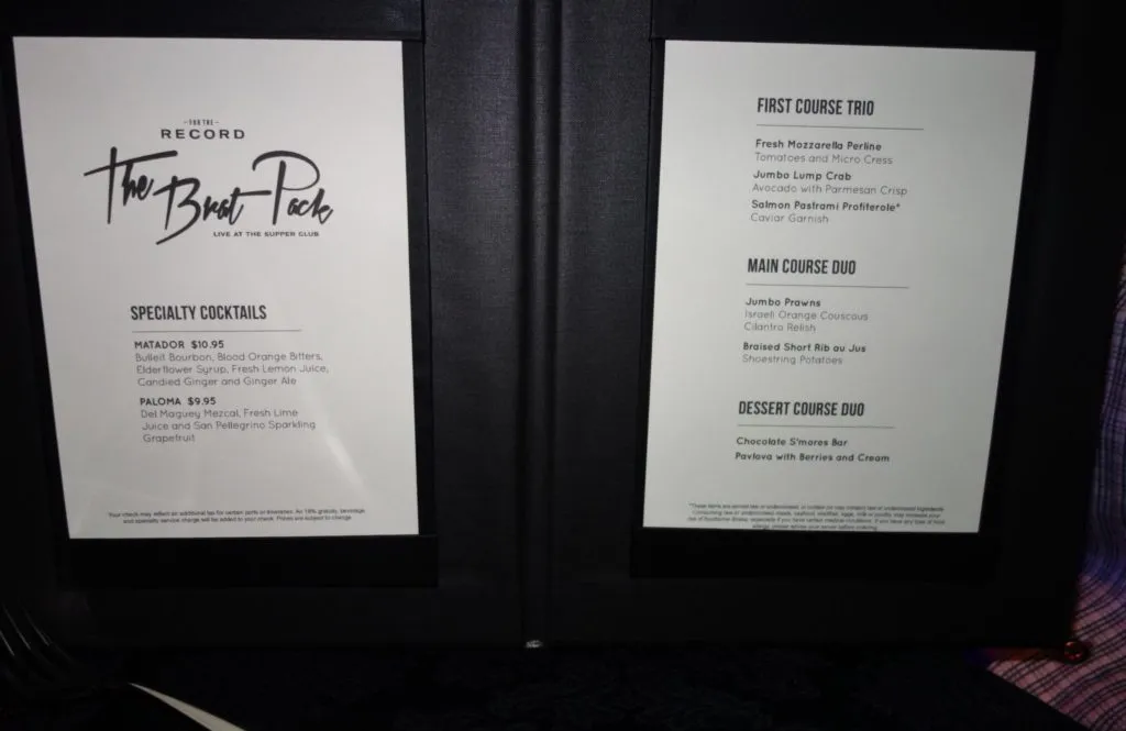 Norwegian Escape Menus