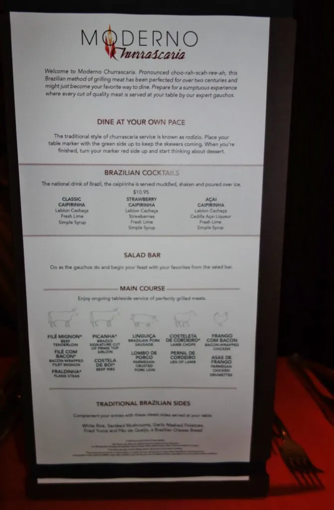 Norwegian Escape Menus