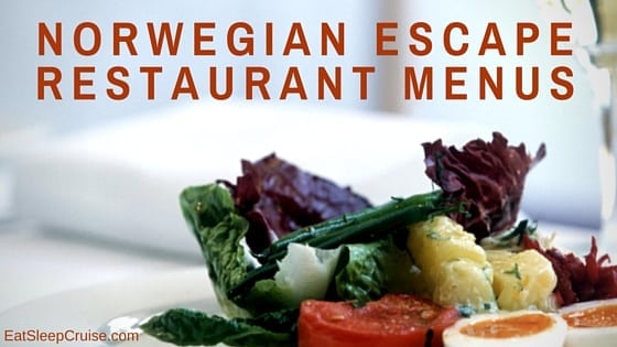 Norwegian Escape Menus