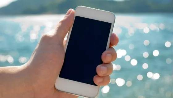 smartphone at sea