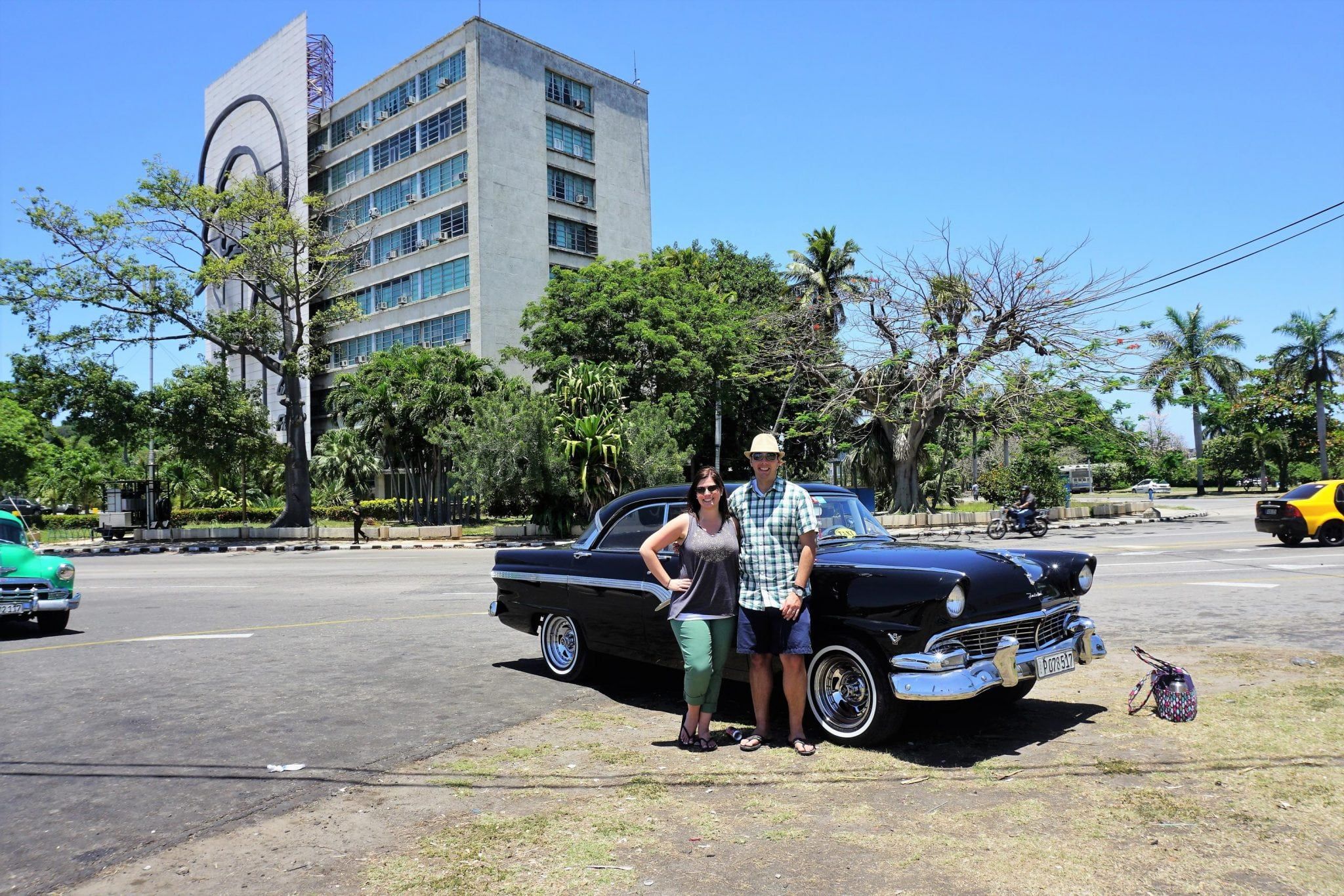 Us in Front of our Classic Car in Havana Cuba