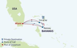 Mariner of the Seas 3 Day Bahamas Cruise itinerary