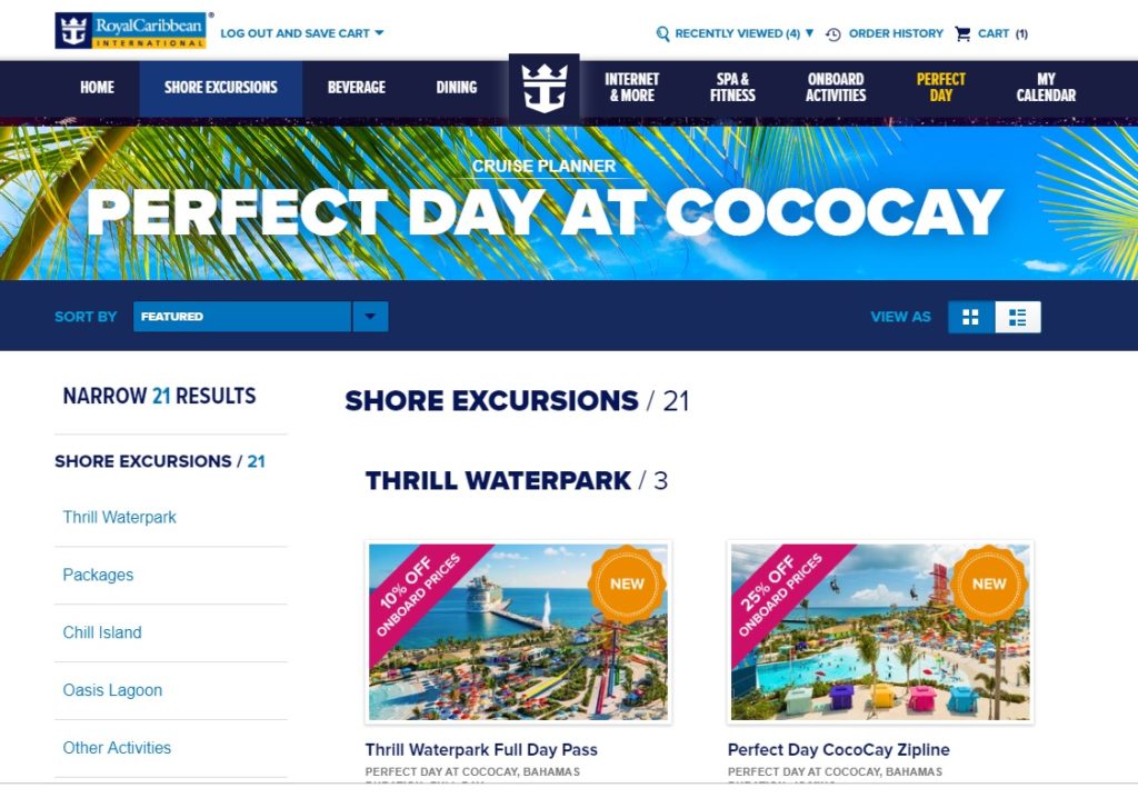 spænding vandland på perfekt dag på CocoCay Planner