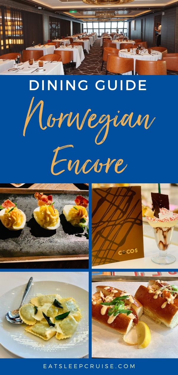 Norwegian Encore restaurant menus
