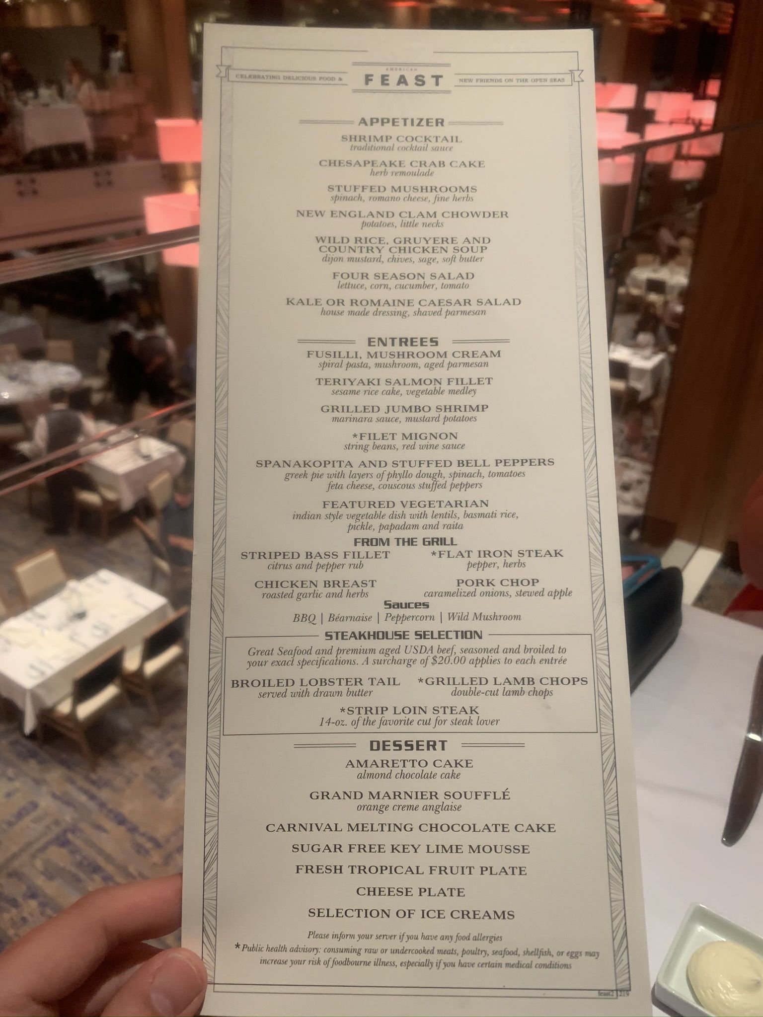 Carnival Panorama Menus 2024 Tova Ainsley