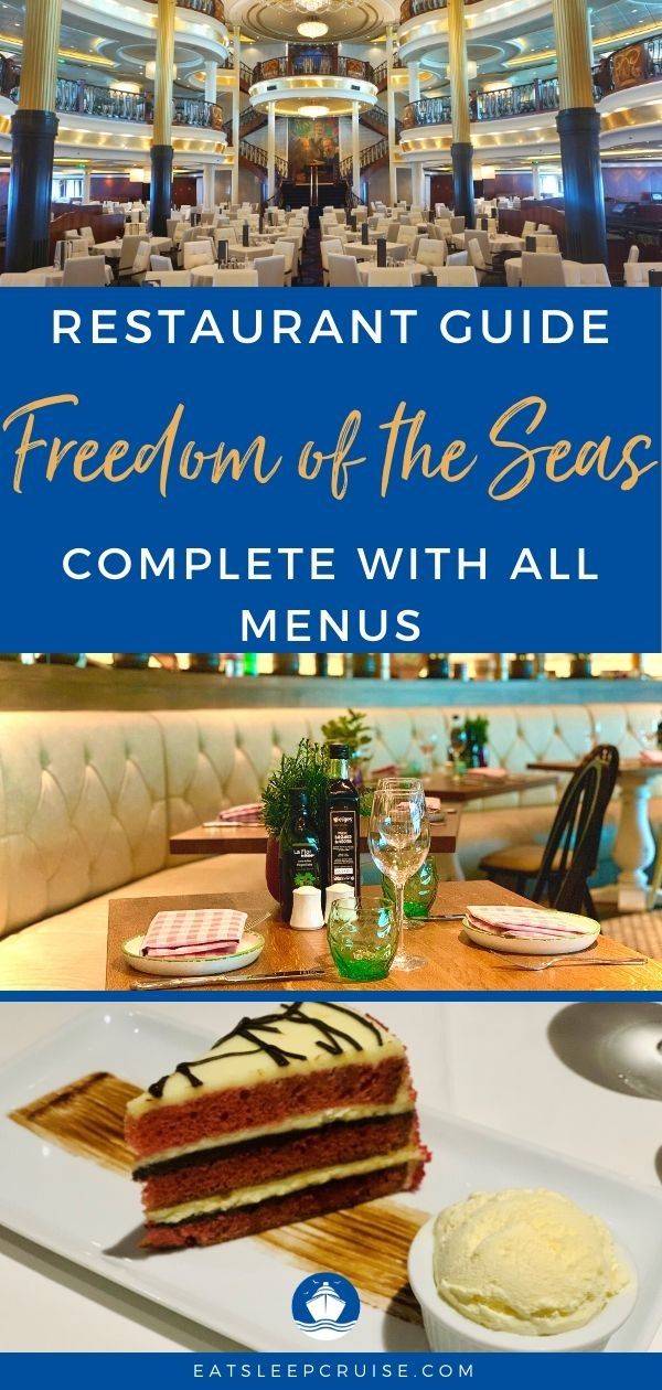 Newly Amplified Freedom of the Seas Restaurant Menus
