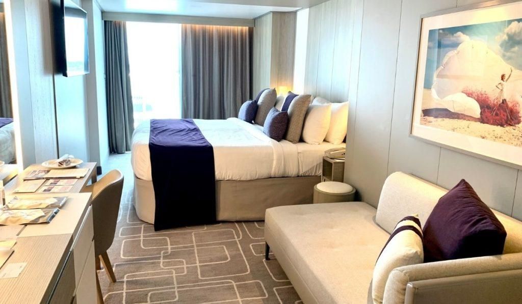 Celebrity Edge stateroom couch view