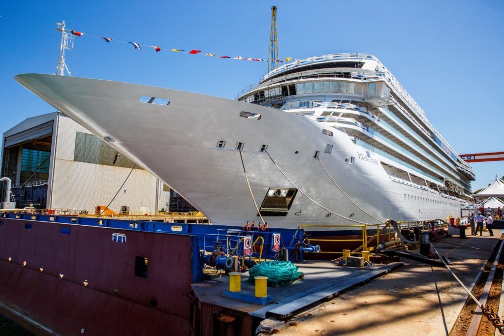 Viking Marks Float Out of Newest Ship