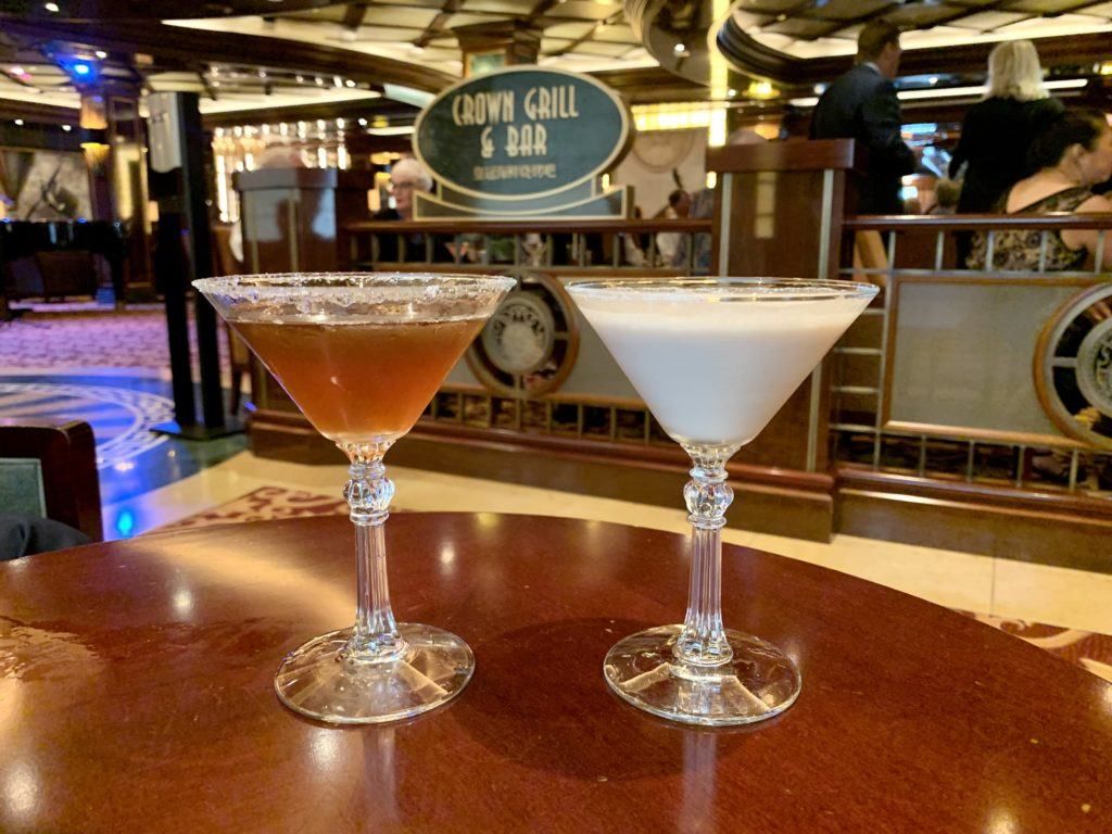 Martinis from the Crown Grill Bar on Majestic Princess