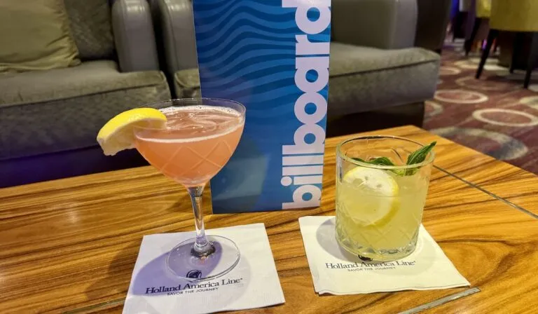 holland america cocktails billboard onboard