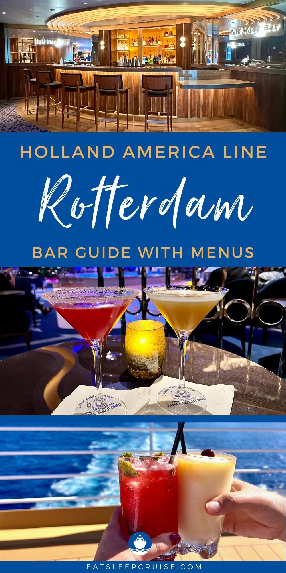 Holland America Line Rotterdam Bar Guide With Menus