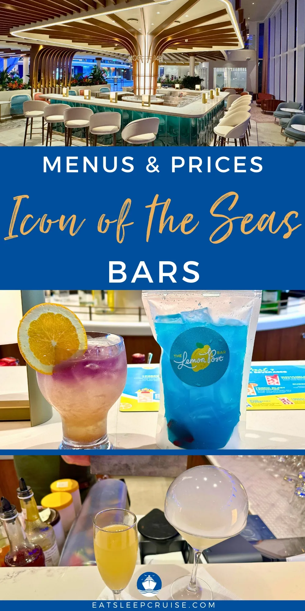 Icon of the Seas Bars With Menus and Drink Prices