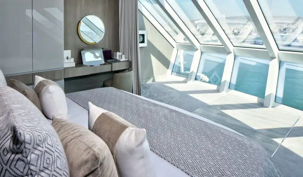 celebrity cruises the retreat iconic suite bedroom