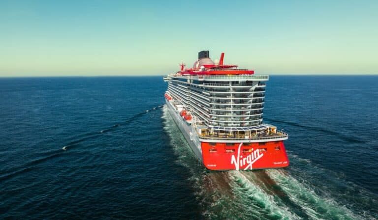 virgin voyages valiant lady exterior aerial