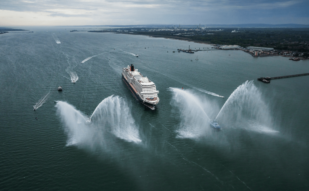 Cunard's Newest Ship Queen Anne Arrives in Southampton