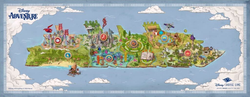 disney adventure themed zones map
