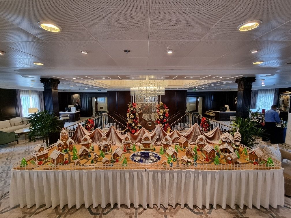 gingerbread village display oceania cruises