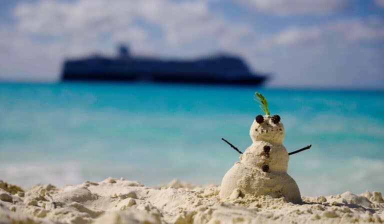 sandman snowman christmas half moon cay bahamas carnival holland america