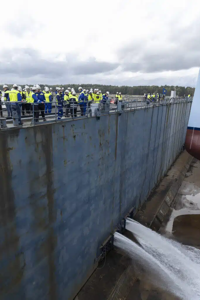 star of the seas royal caribbean float out flooding dry dock