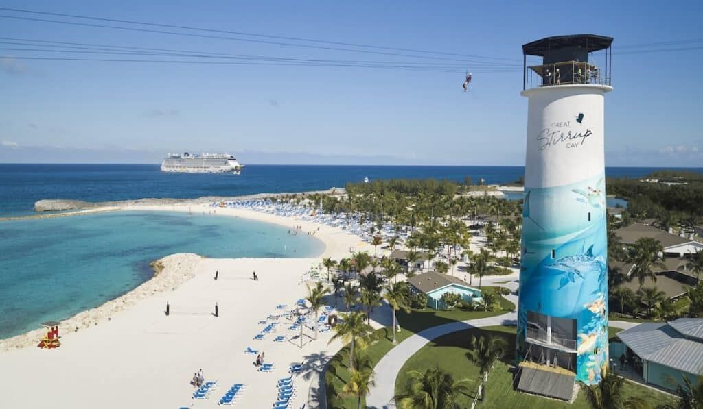 norwegian cruise line great stirrup cay bahamas zip line