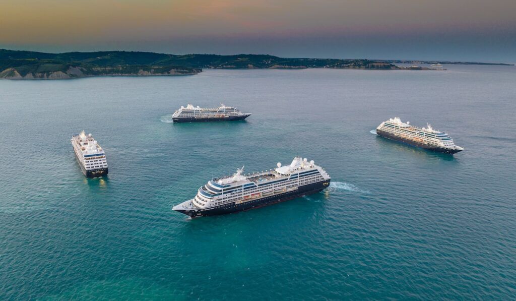 azamara cruises multiple ships aerial