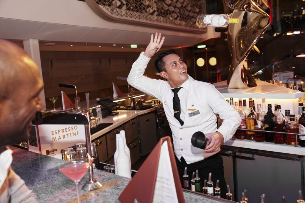 crew member employee bar drinks celebrity cruises