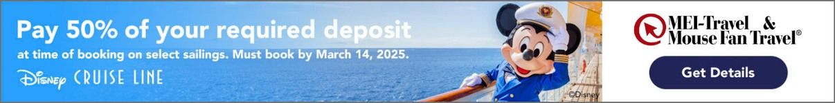 50% Disney Cruise Line reduced deposit