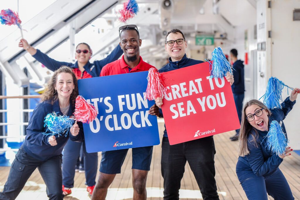 carnival spirit welcome team in barcelona