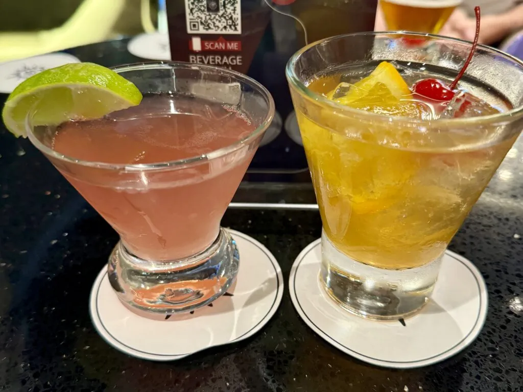 MSC World America bars, menus, drink prices