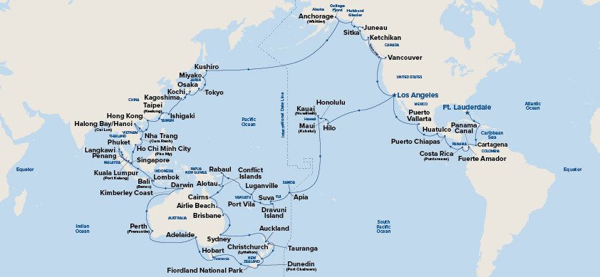 princess cruises circle pacific world cruise 2027 itinerary