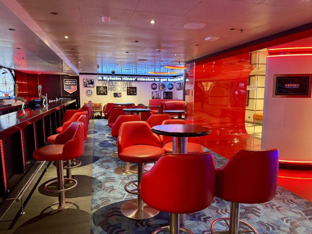 Carnival Vista bars with menus