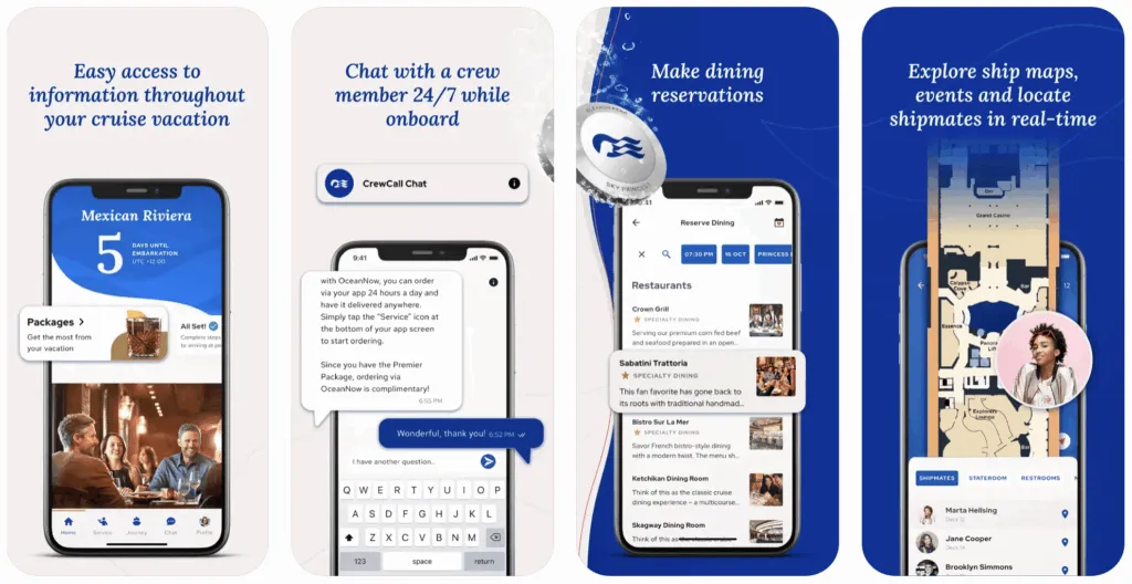 princess cruises app screenshots
