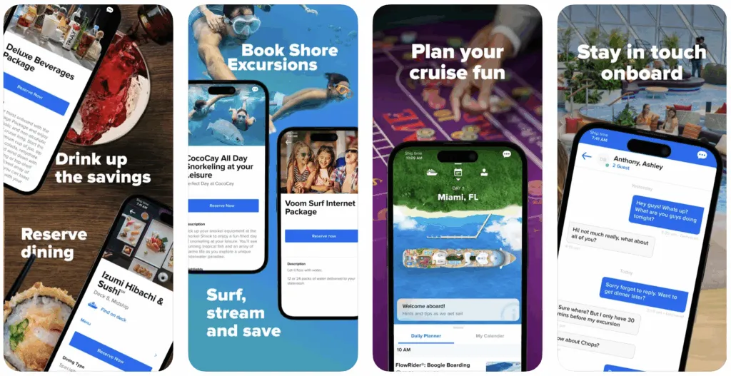 royal caribbean app screenshots