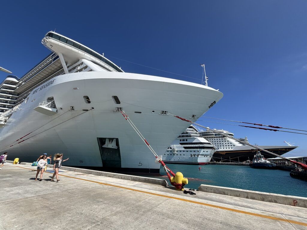 MSC Seaside, multiple ships in Nassau Bahamas