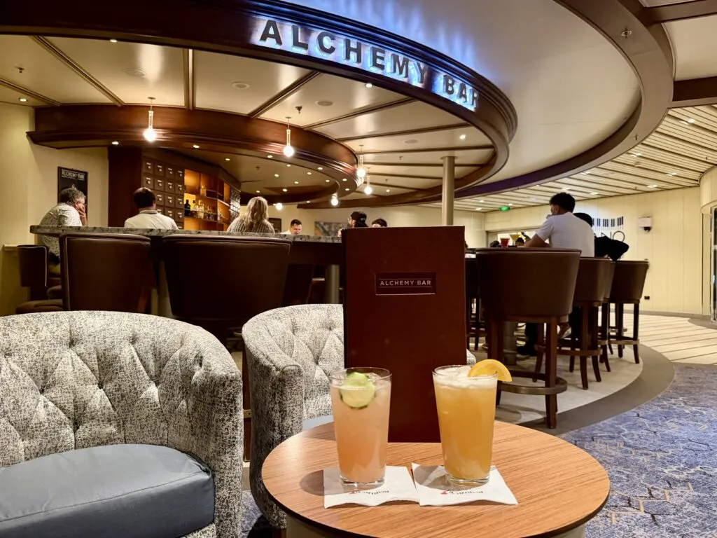 Carnival Sunrise Alchemy Bar cocktails