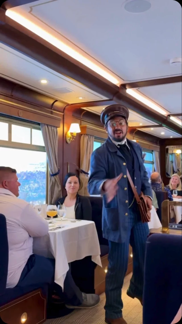 Come and ride the train! The Royal Railway — Utopia Station is the newest dinner experience at sea. 🚂 Would you try it for $119 per person? #royalcaribbean #utopiaoftheseas #cruise #cruiseship #cruiselife #cruisefood