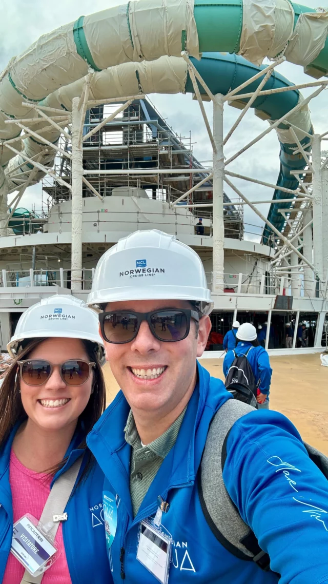 Come with us to take an exclusive first look at @norwegiancruiseline newest ship, Norwegian Aqua, live from the shipyard! What are you most excited about? For us, we can’t wait to test out the new Aqua Slidecoaster.

#cruisenorwegian #norwegiancruiseline #norwegianaqua #nclpartner #venice #fincantieri